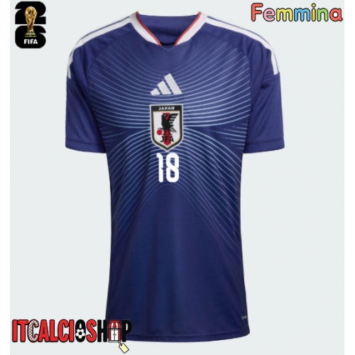 Giappone Ayase Ueda #18 Prima Maglia Femmina Mondiali 2026 Manica Corta